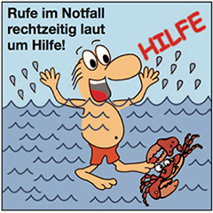 Rufe im Notfall um Hilfe